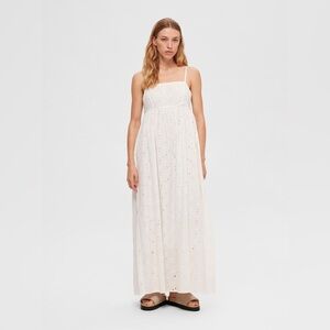 Selected Femme Bonita Maxi Broderie Anglaise Dress Size 4